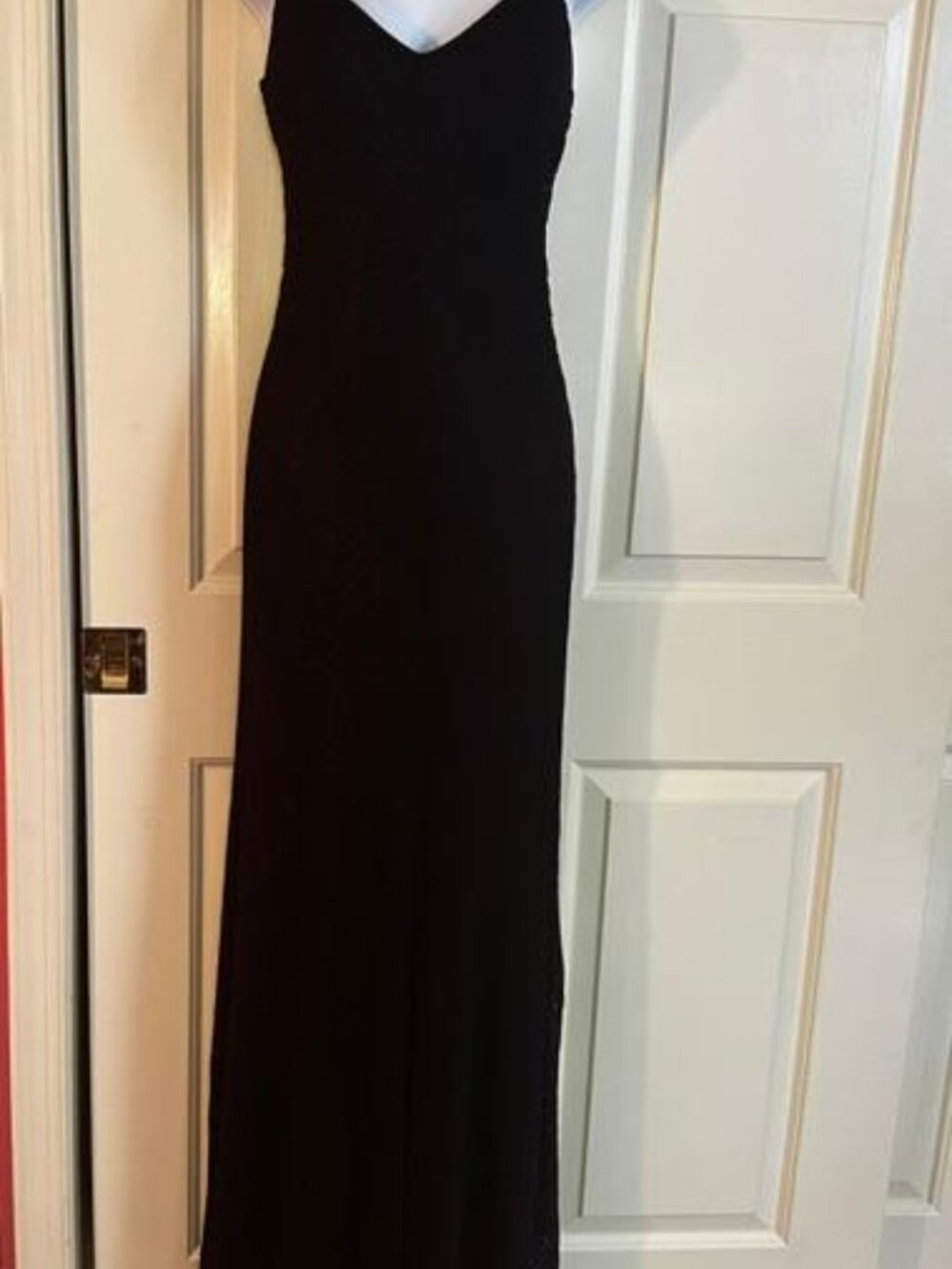 * Vintage 90's Cache Black Spaghetti Strap Slip Lined Maxi Dress XS